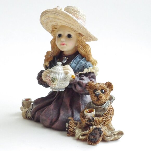 Yesterdays Child Vintage BOYDS BEARS Figurine Whitney w/ Wilson Tea Party #3523 - Picture 3 of 13